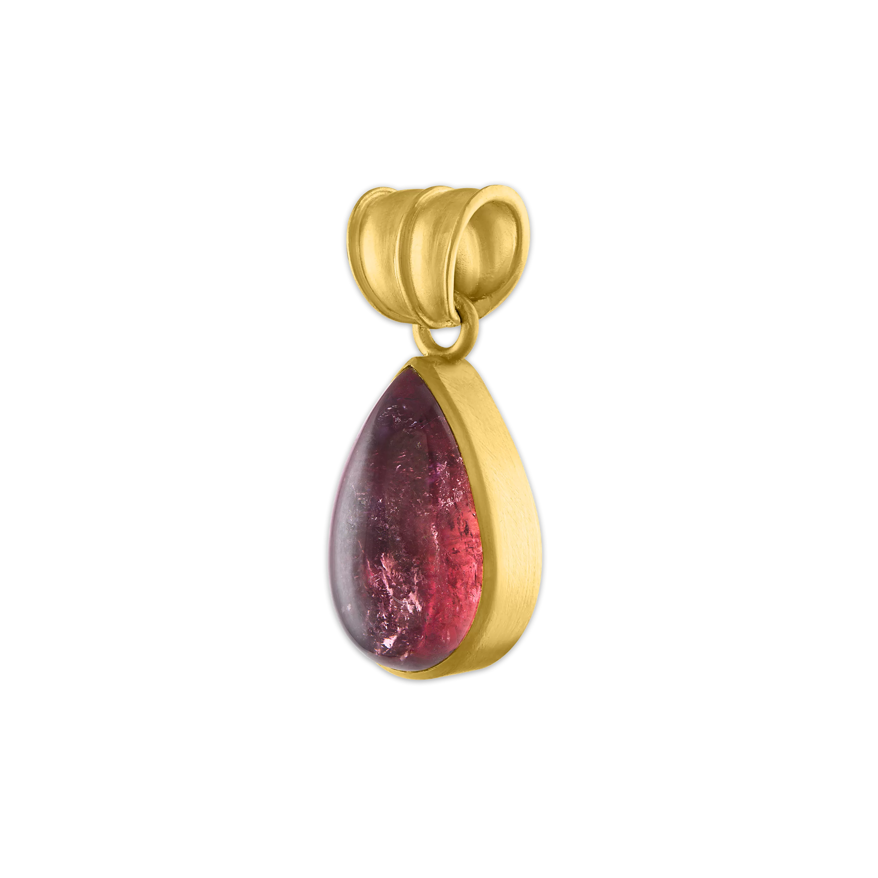 Rose Tourmaline Tear Pendant