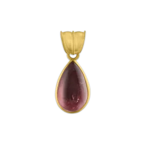 Rose Tourmaline Tear Pendant