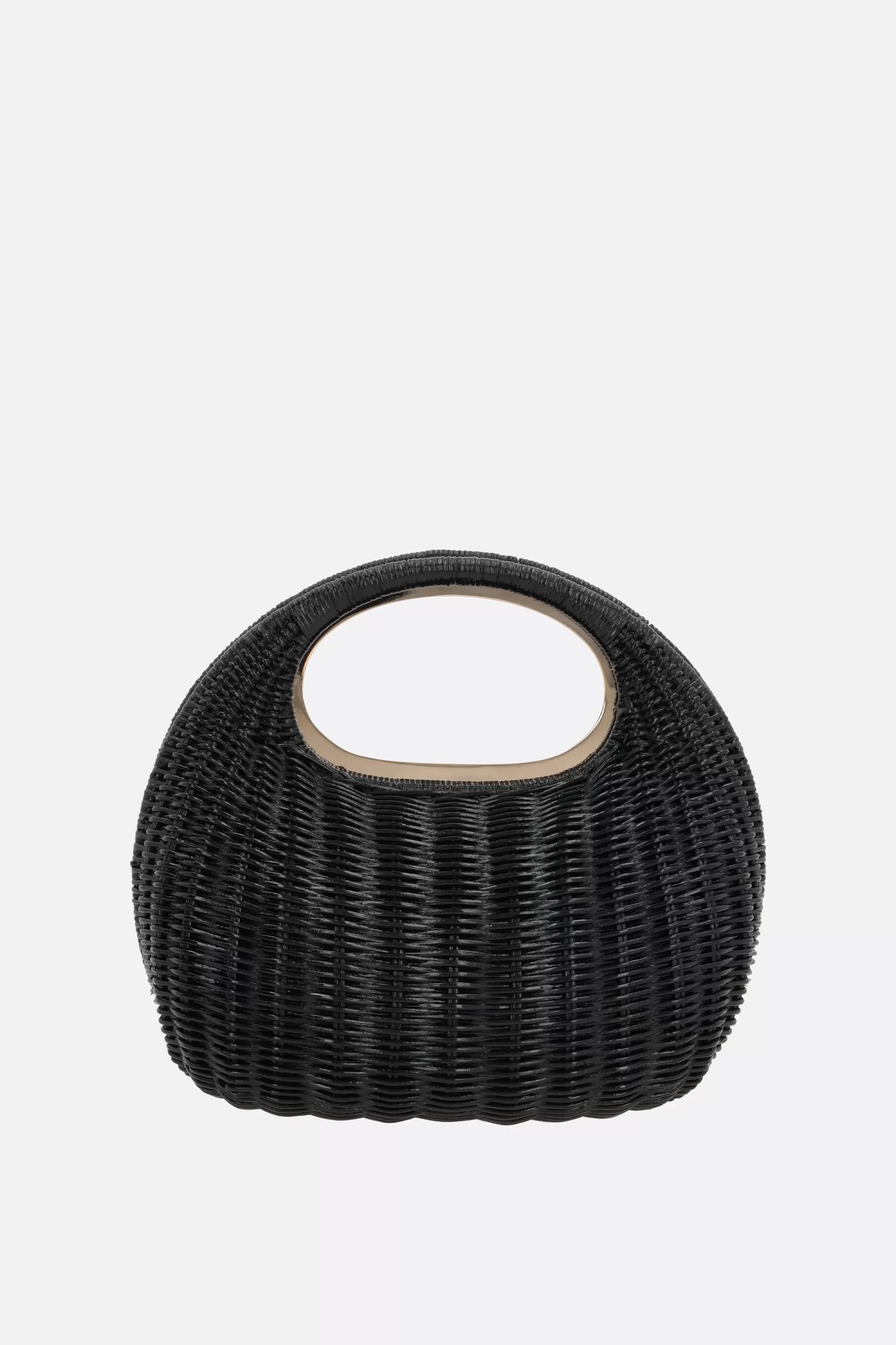 Round rattan handbag