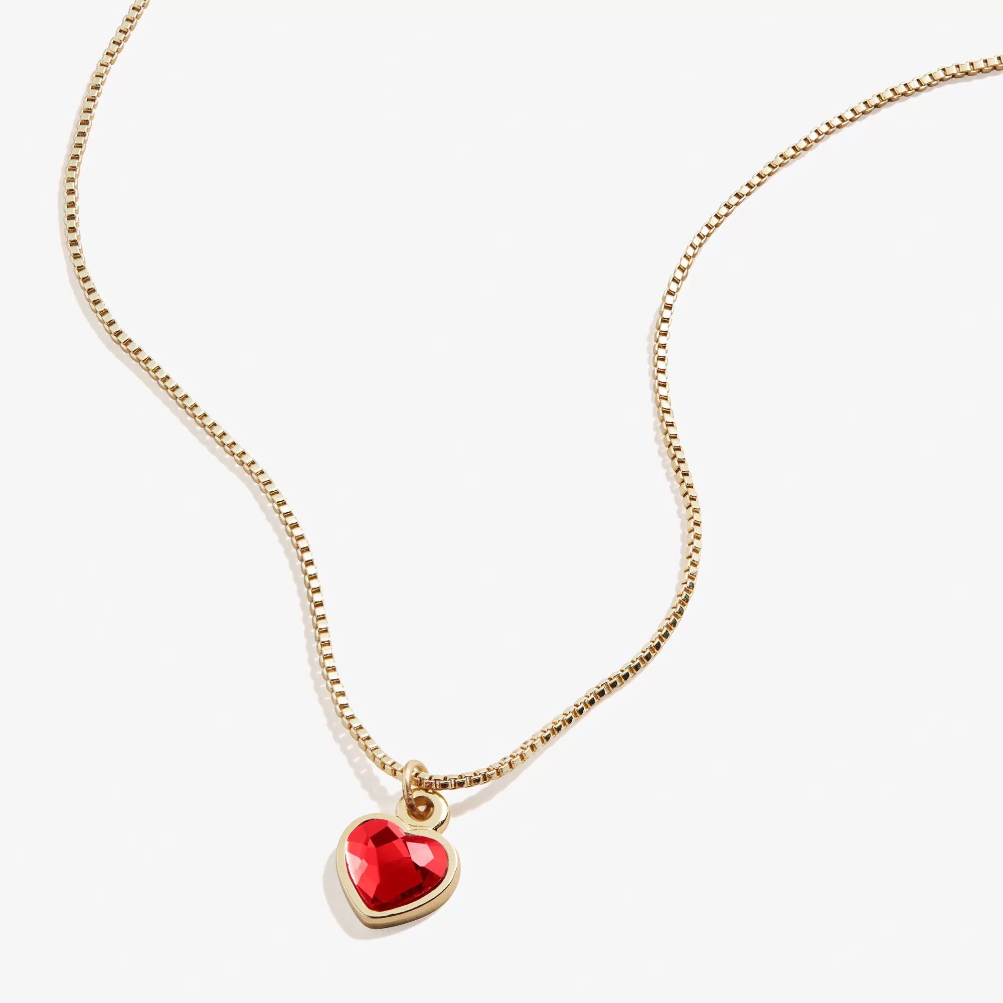 Ruby Heart Necklace, July Birthstone