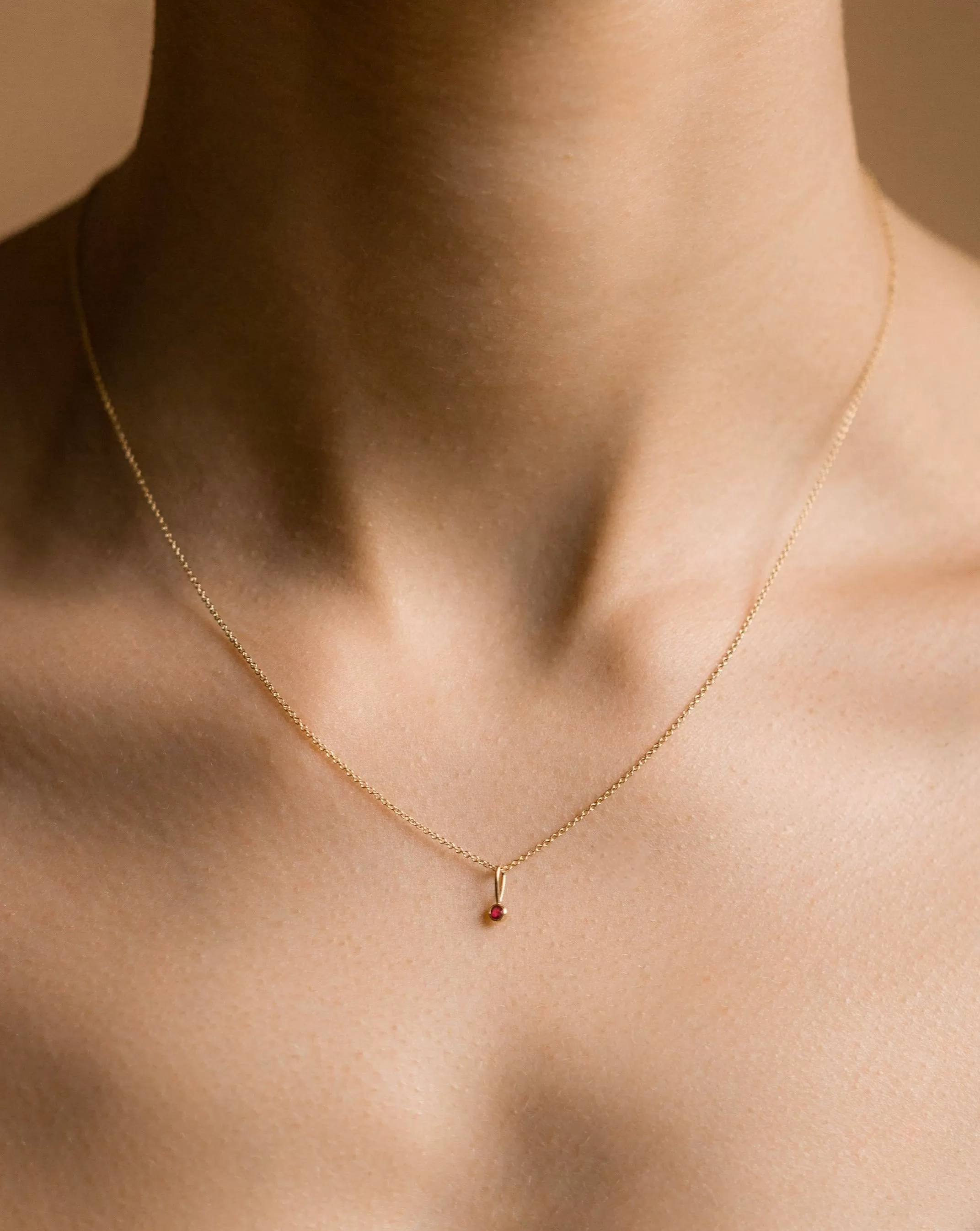 Ruby Pendant - 14k Solid Gold