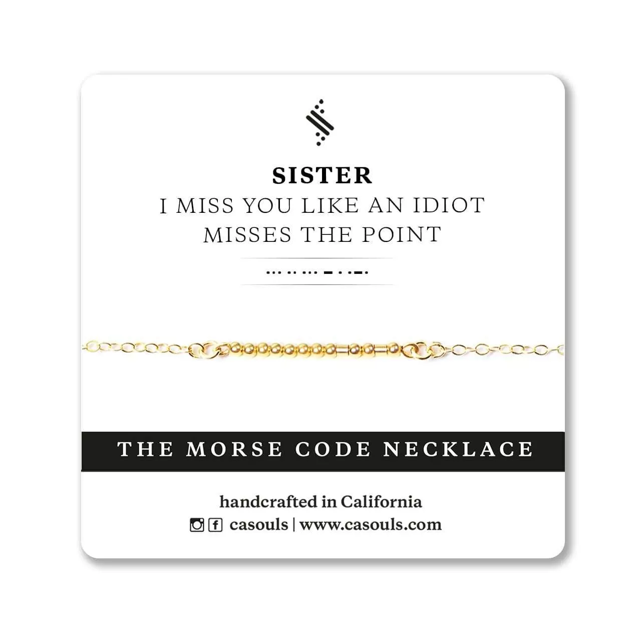 SISTER I MISS YOU - MORSE CODE NECKLACE