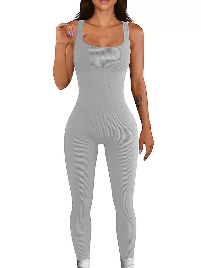 Sleeveless Women's Catsuit in Black, White, and Blue