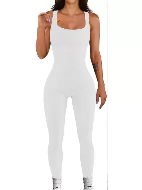 Sleeveless Women's Catsuit in Black, White, and Blue