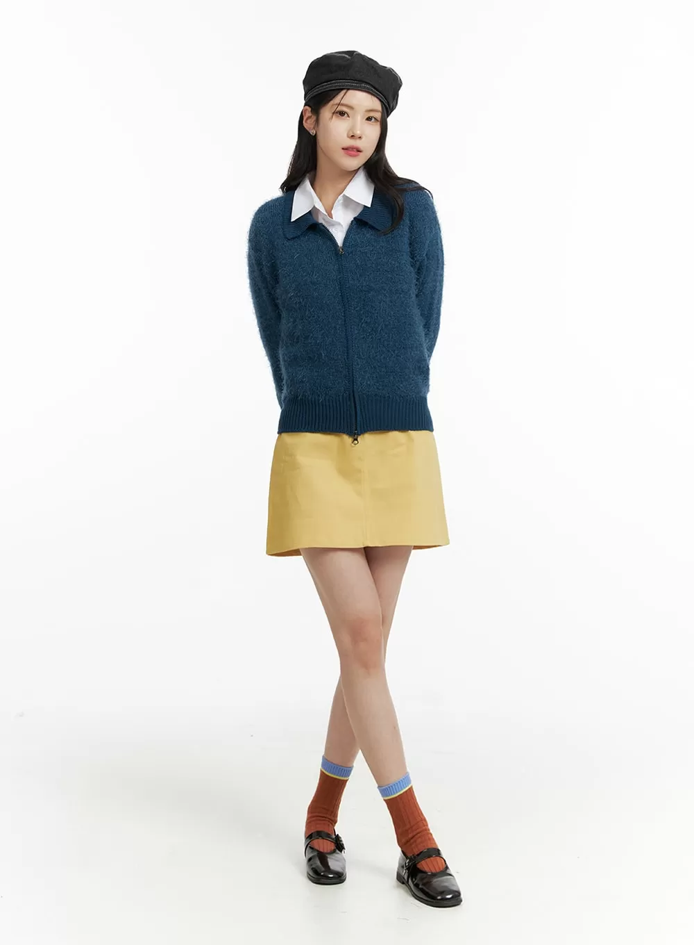 Soft Collar Knit Sweater OF408