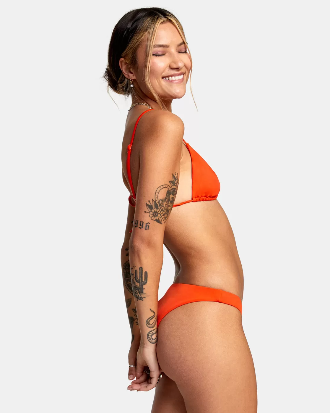 Solid Medium Bikini Bottoms - Red Orange