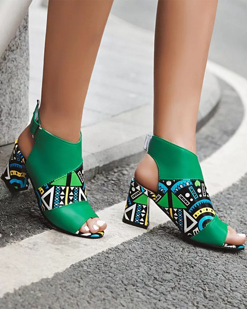 Split Joint Peep Toe Magic Tape Sandals