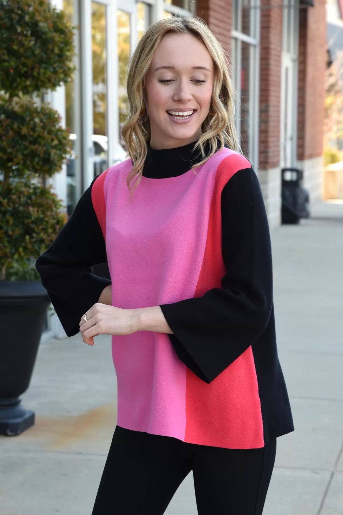 STAND OUT SWEATER -PINK/BLACK