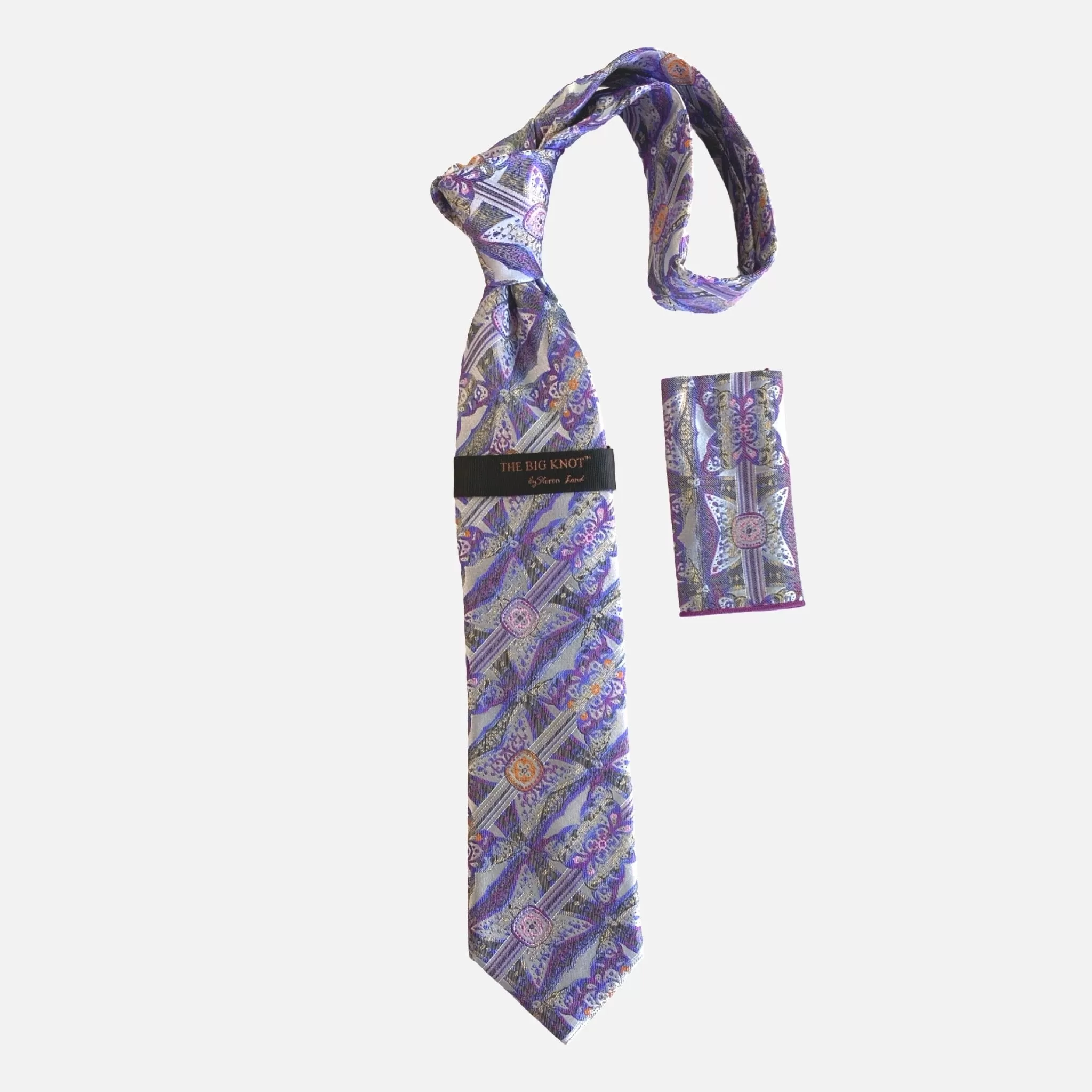 Steven Land Silk tie and Hanky “BW2421” Purple