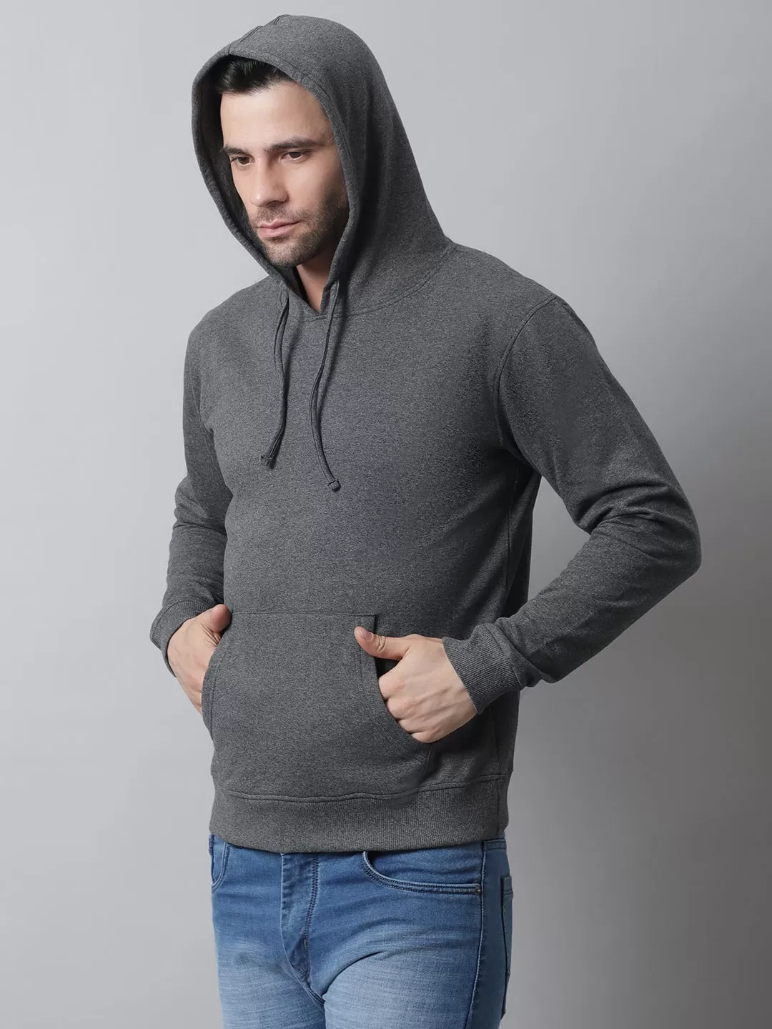 Style Quotient Men Grey Hooded Sweatshirt