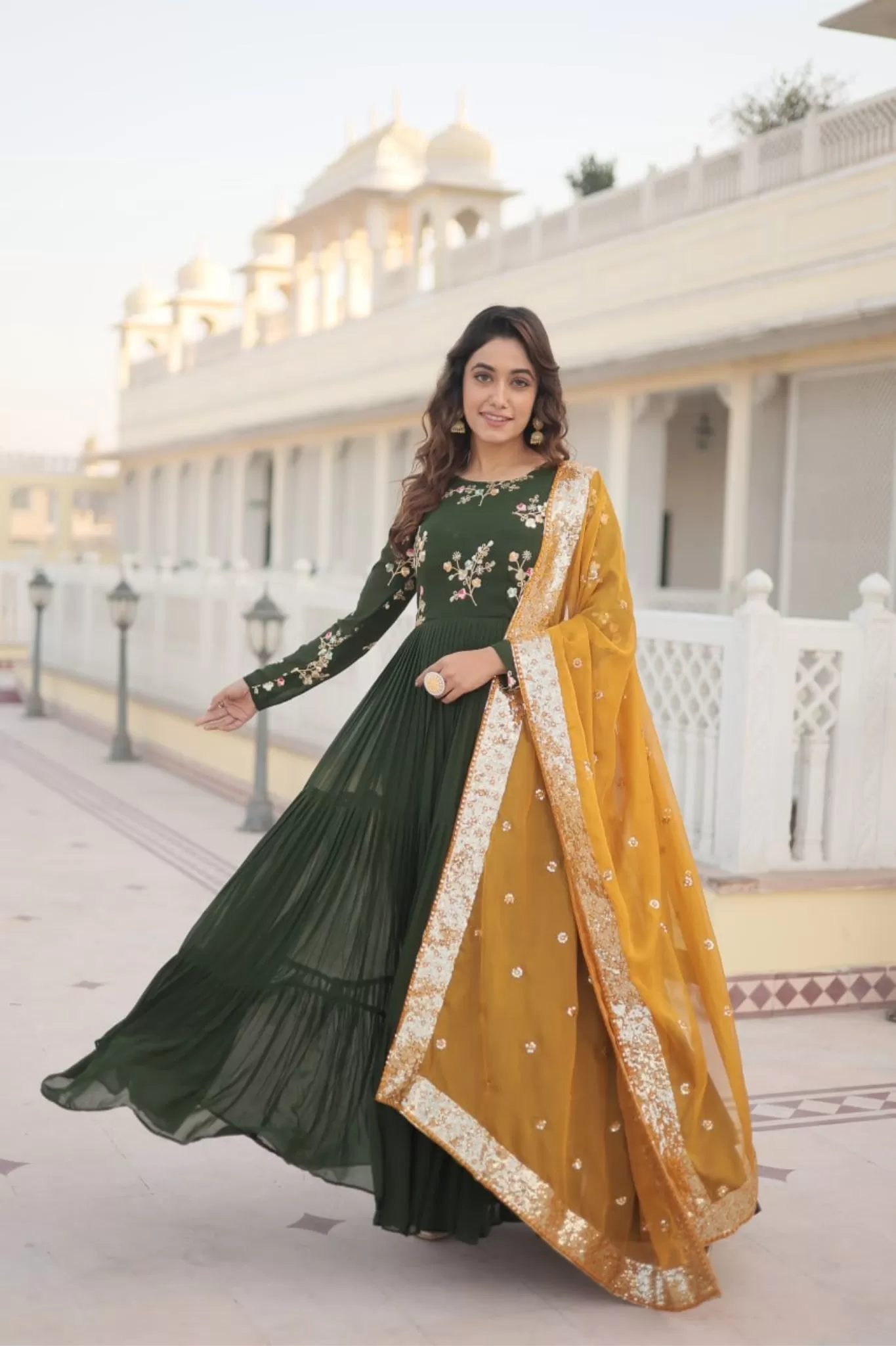 Stylish Premium Readymade Gown with Dupatta Set