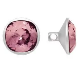 Swarovski 10mm (1811) Round Button - Antique Pink Silver