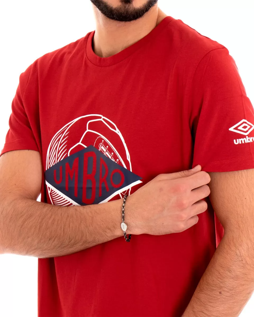 T-Shirt UMBRO Maglia Uomo Maniche Corte Stampa Scritta GIOSAL