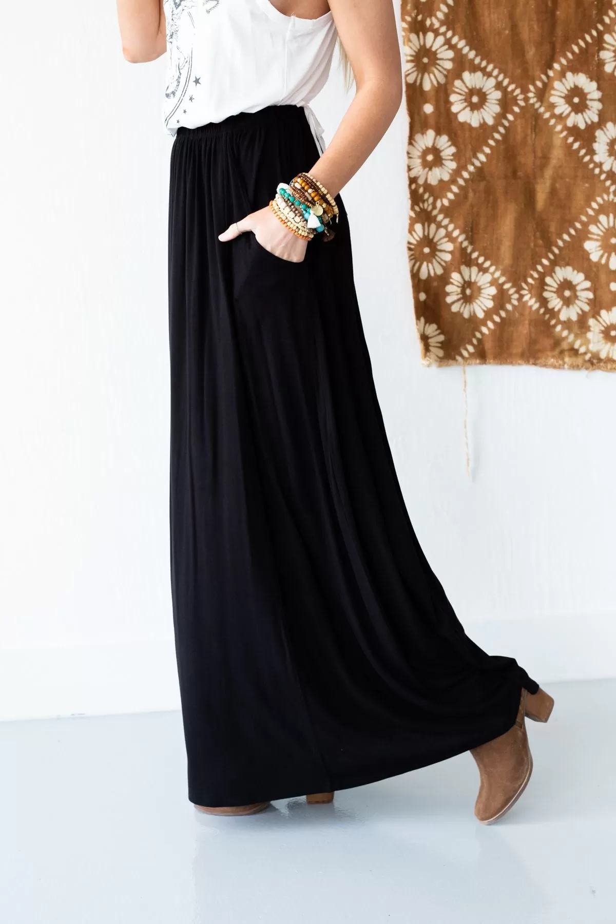 The Perfect Pocketed Maxi Skirt - Black