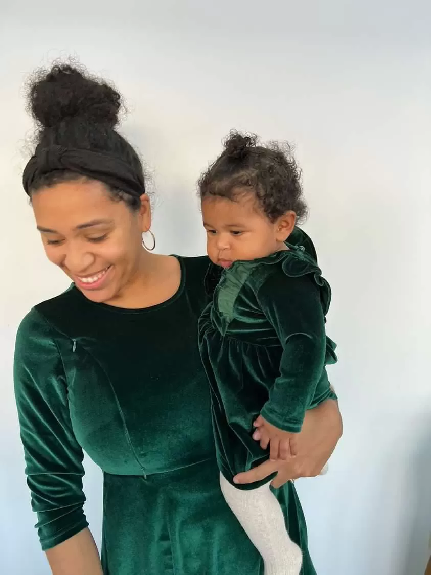 The Verity Baby/Child Twinning Dress in Velvet