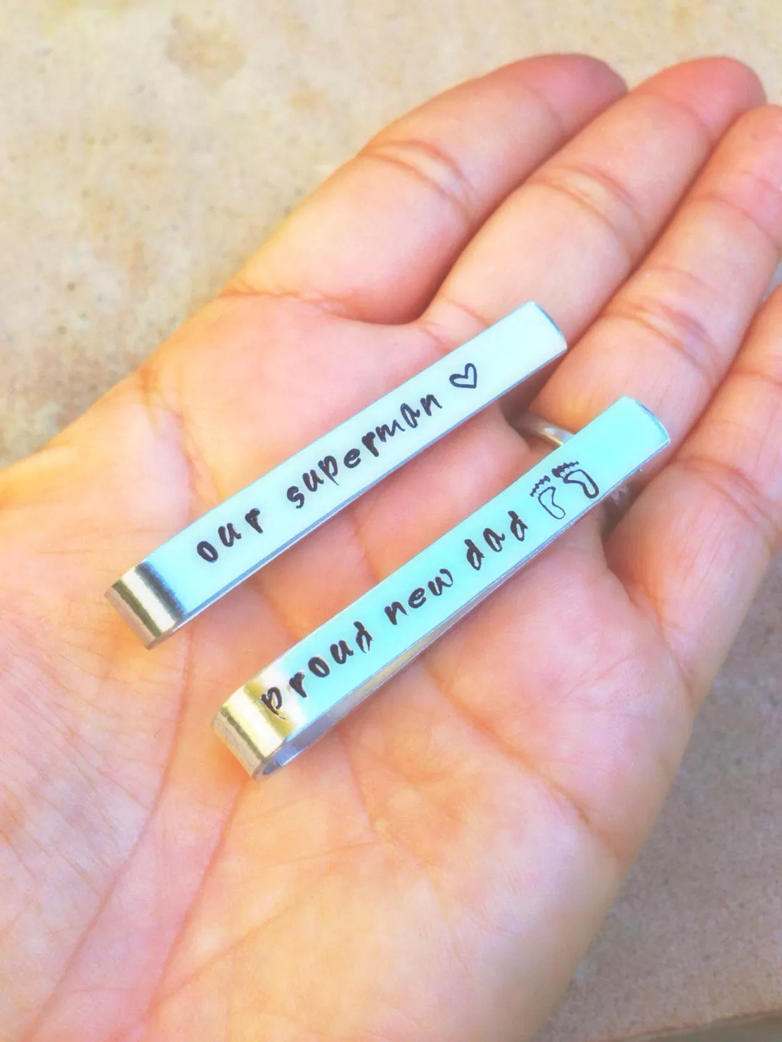 Tie Bar, Boyfriend Gift,Personalized Tie Bar,Groomsmen Gifts, Hand Stamped Tie Bars, natashaaloha