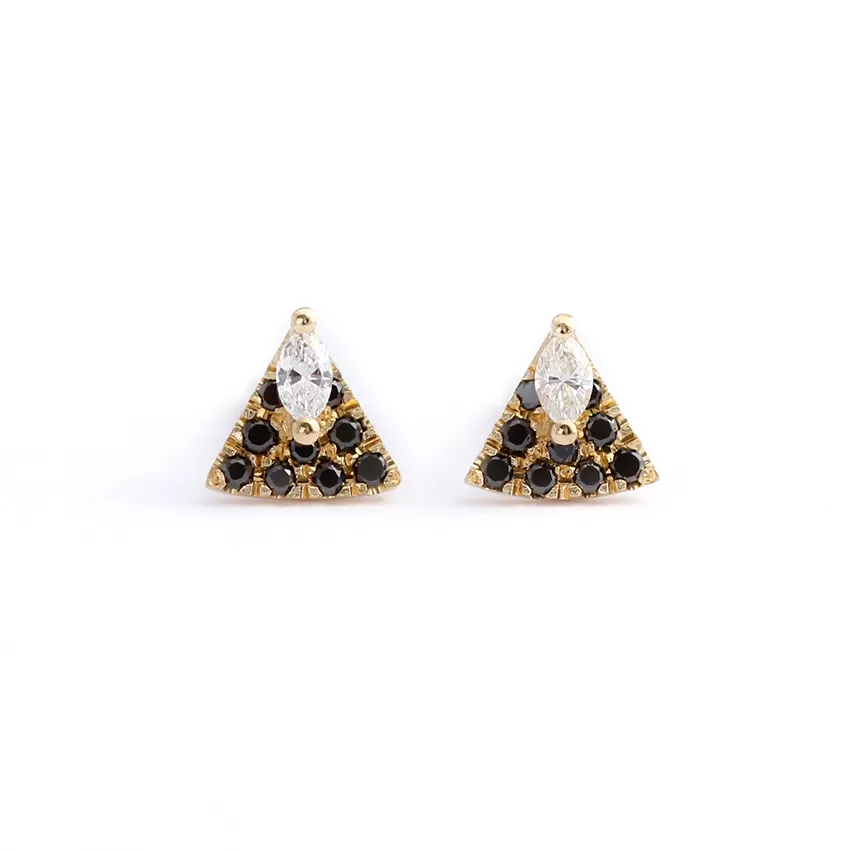 Tiny Diamond Studs - Art Deco Earrings