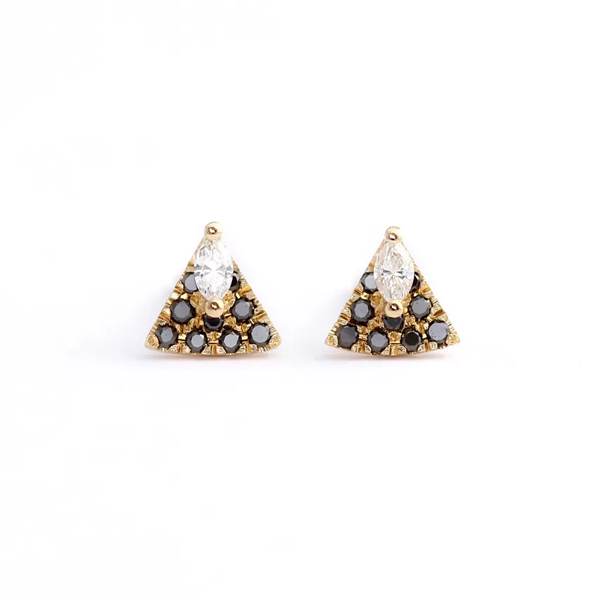 Tiny Diamond Studs - Art Deco Earrings