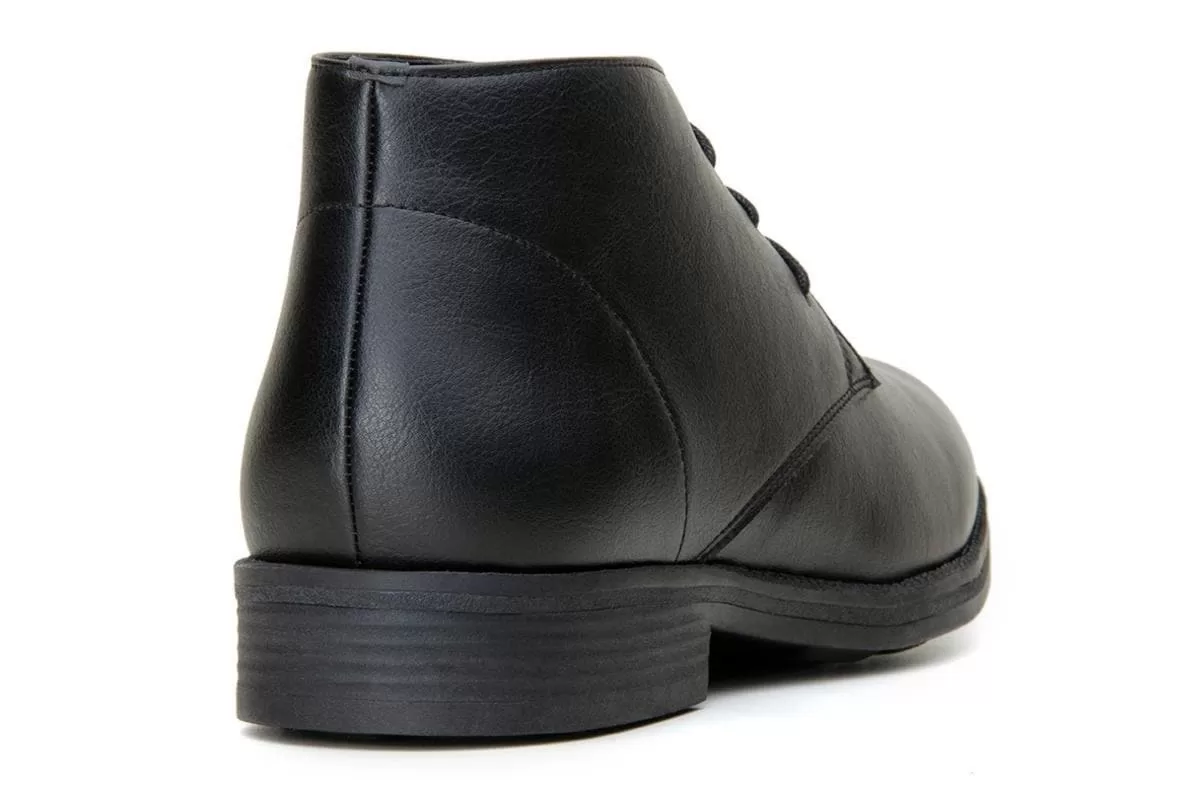 'Tivoli' classic vegan leather Chukka by Vincente Verde -  black