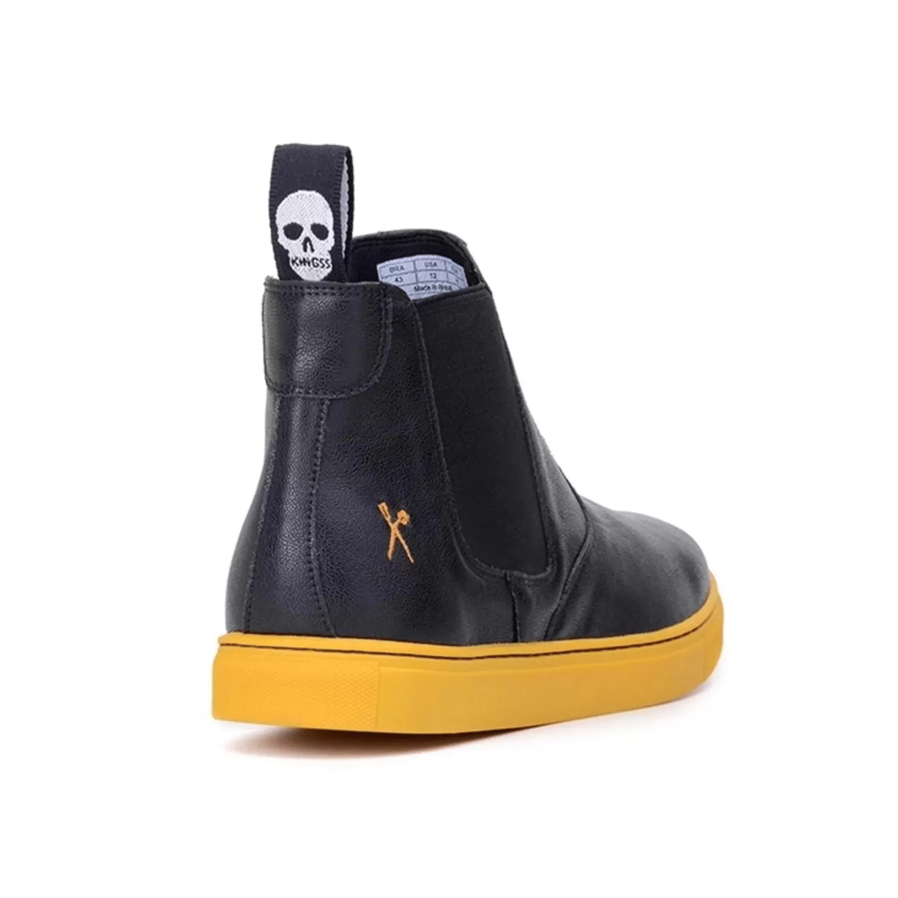 'Tokio' chelsea boot by King 55 - black with yellow outsole