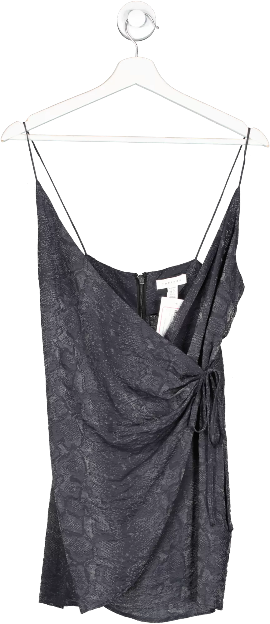 Topshop Grey Tie Side Glitter Cami Top UK 6