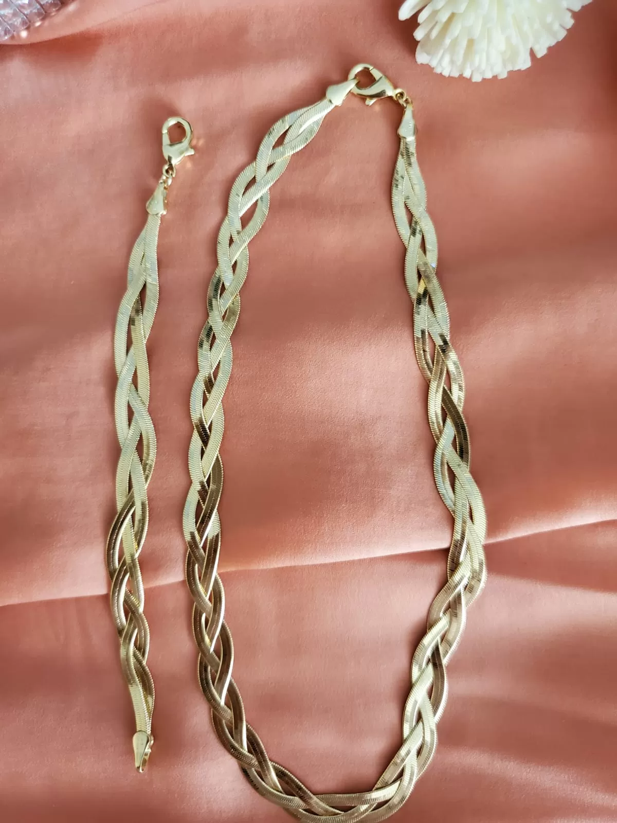 Trio Braid Necklace and Bracelet