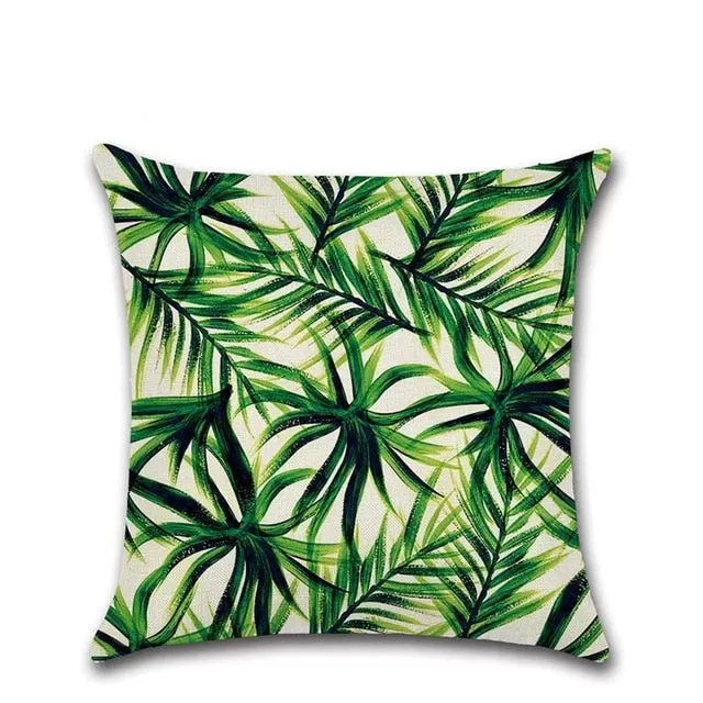 Tropical Plants Cactus Monstera Summer Decorative Throw Pillows