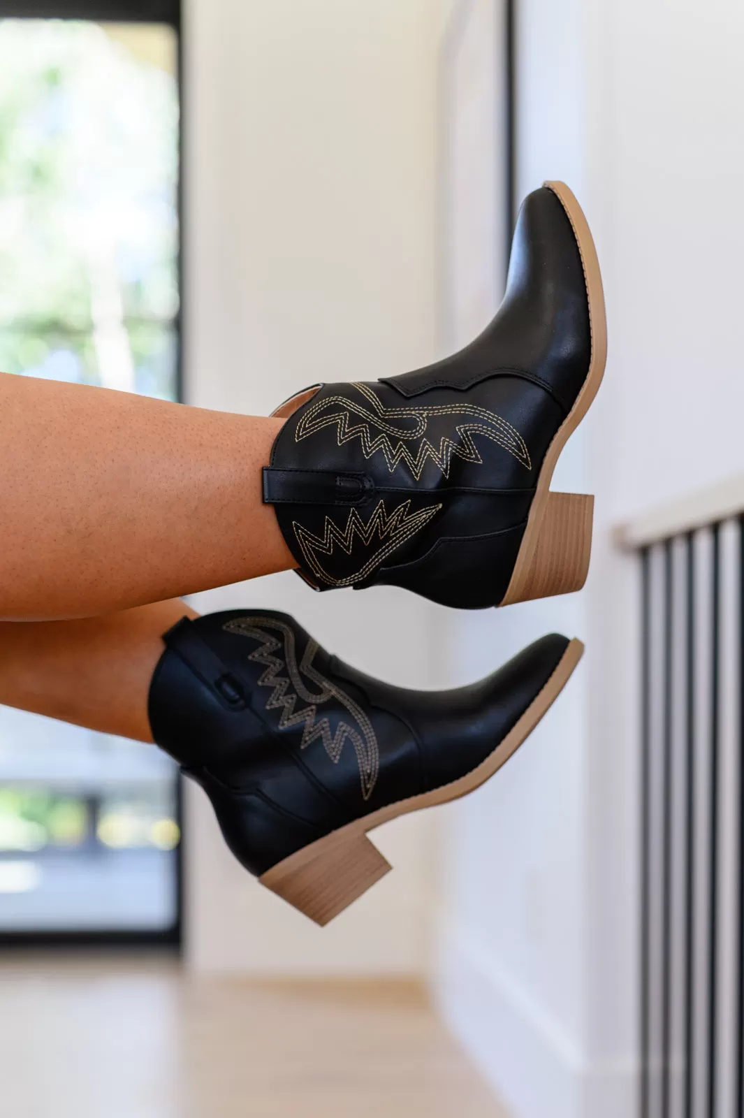 Two Step Western Bootie in Black