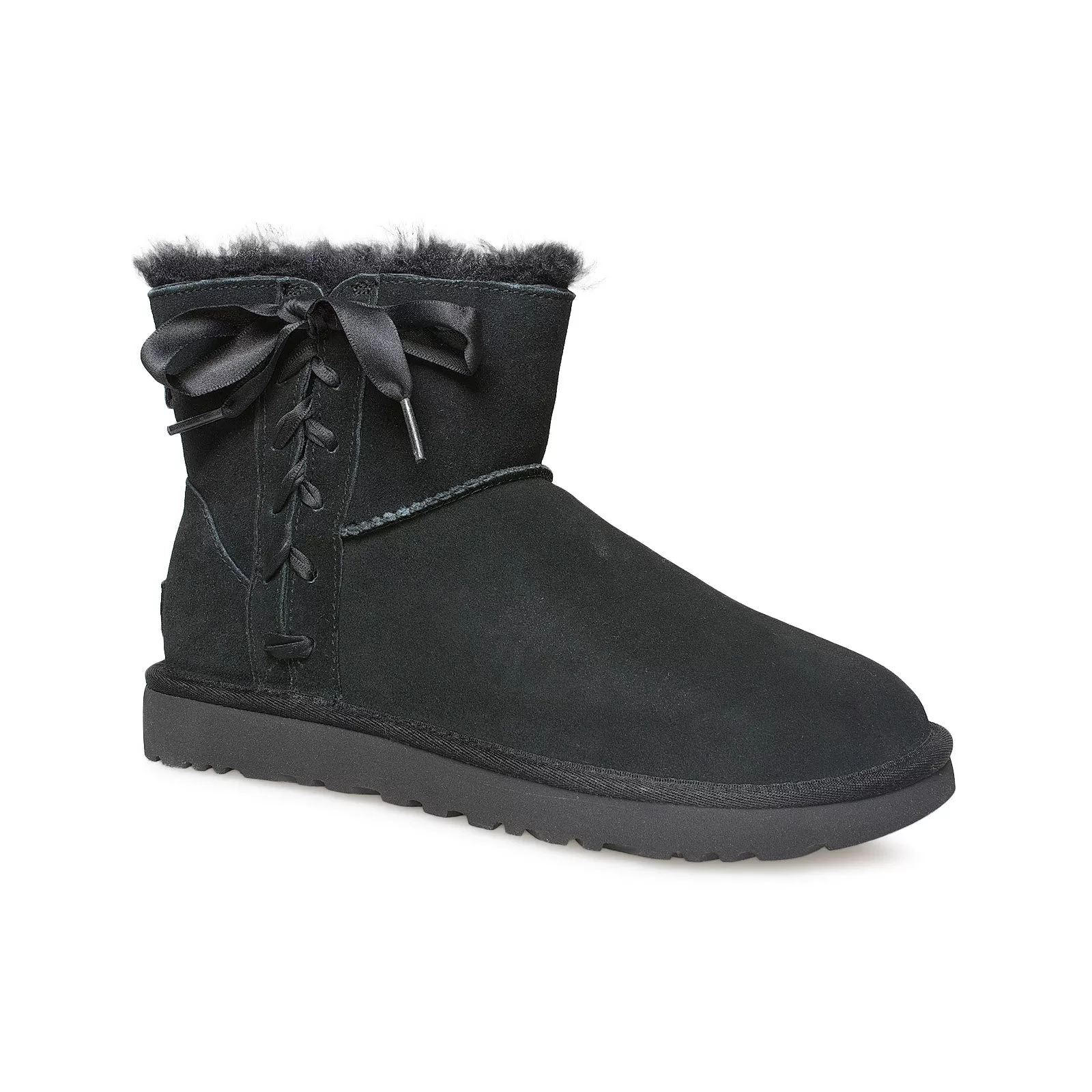 UGG Classic Lace Mini Black Boots - Women's