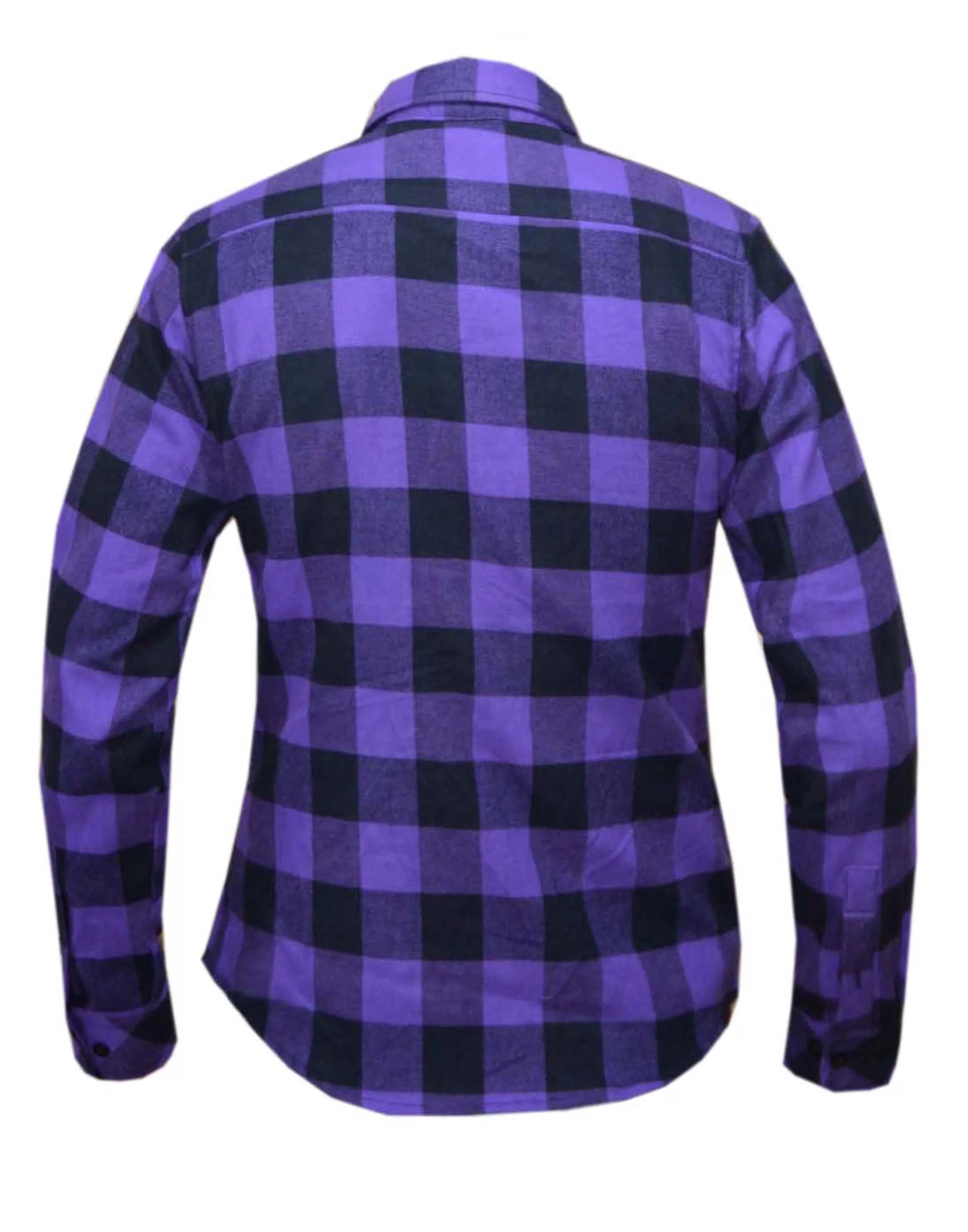 'Unik' Women's Flannel Armored Riding Shirt - Purple / Black