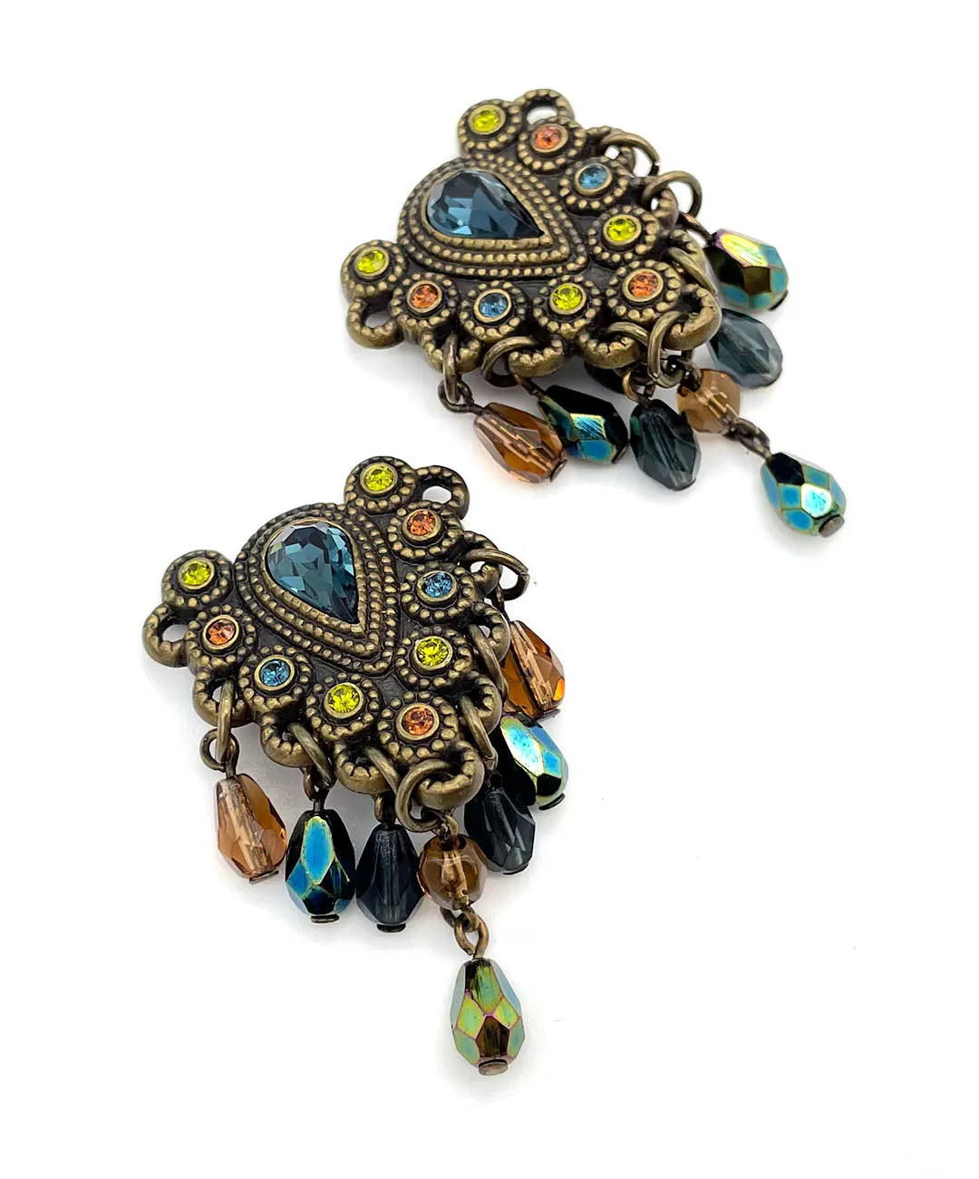 【USA輸入】ヴィンテージ MYKA ボーホー シック ビジュー イヤリング/Vintage MYKA Boho Chic Bijou Clip On Earrings