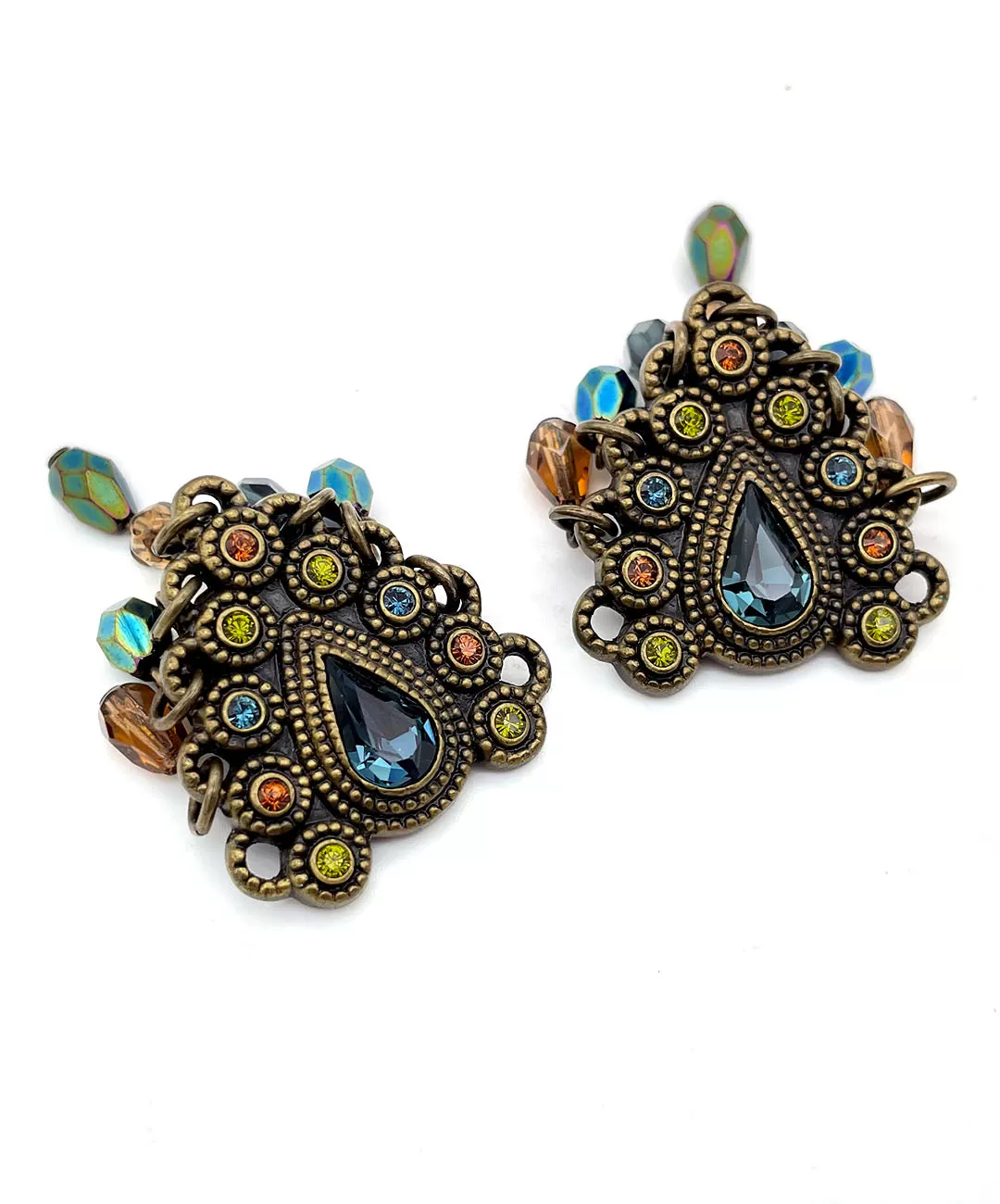 【USA輸入】ヴィンテージ MYKA ボーホー シック ビジュー イヤリング/Vintage MYKA Boho Chic Bijou Clip On Earrings