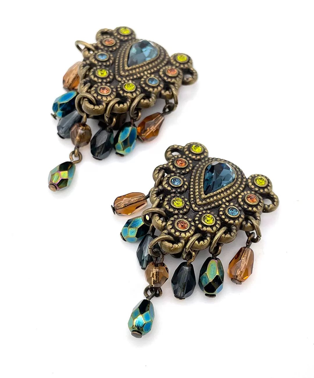 【USA輸入】ヴィンテージ MYKA ボーホー シック ビジュー イヤリング/Vintage MYKA Boho Chic Bijou Clip On Earrings