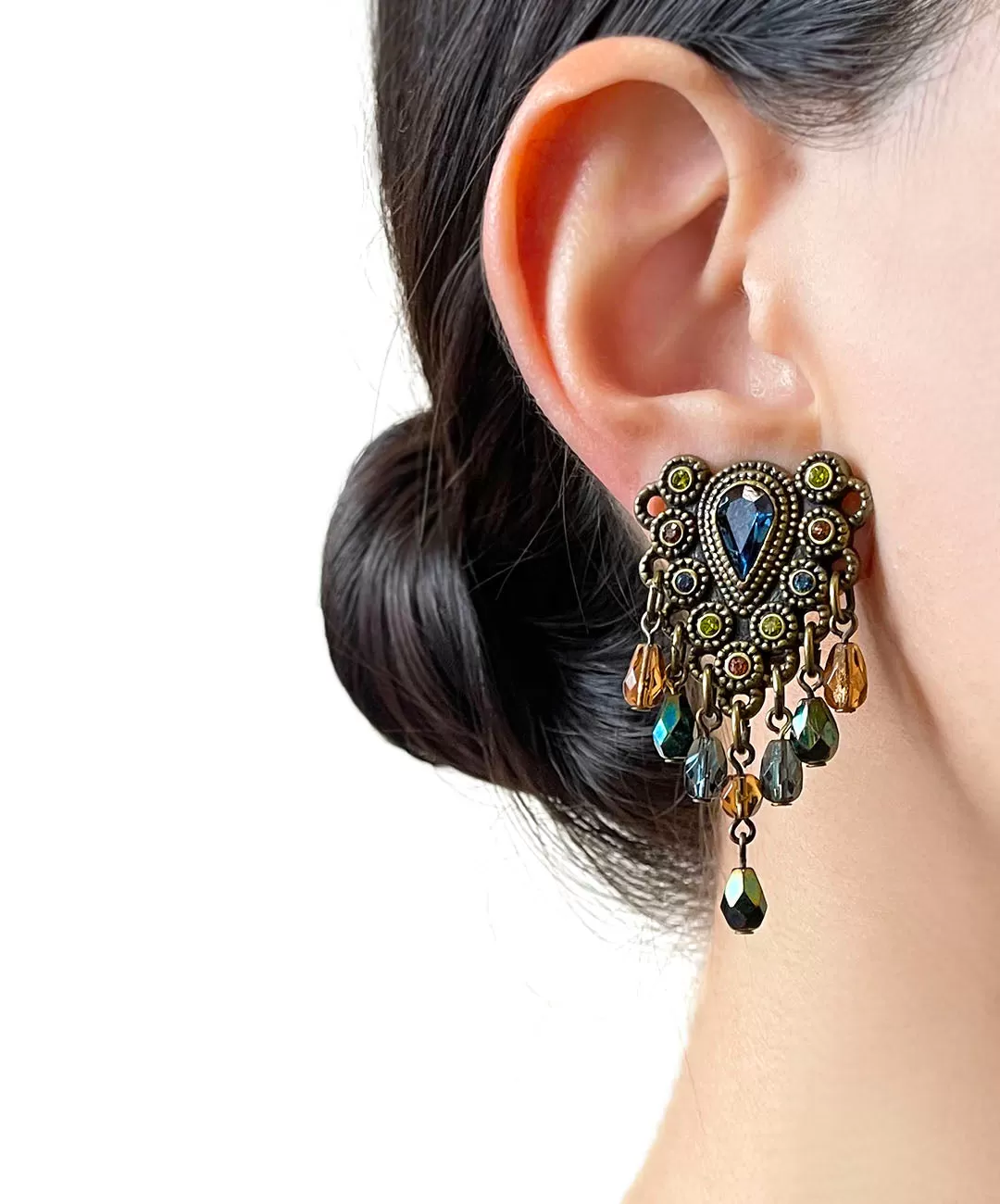 【USA輸入】ヴィンテージ MYKA ボーホー シック ビジュー イヤリング/Vintage MYKA Boho Chic Bijou Clip On Earrings