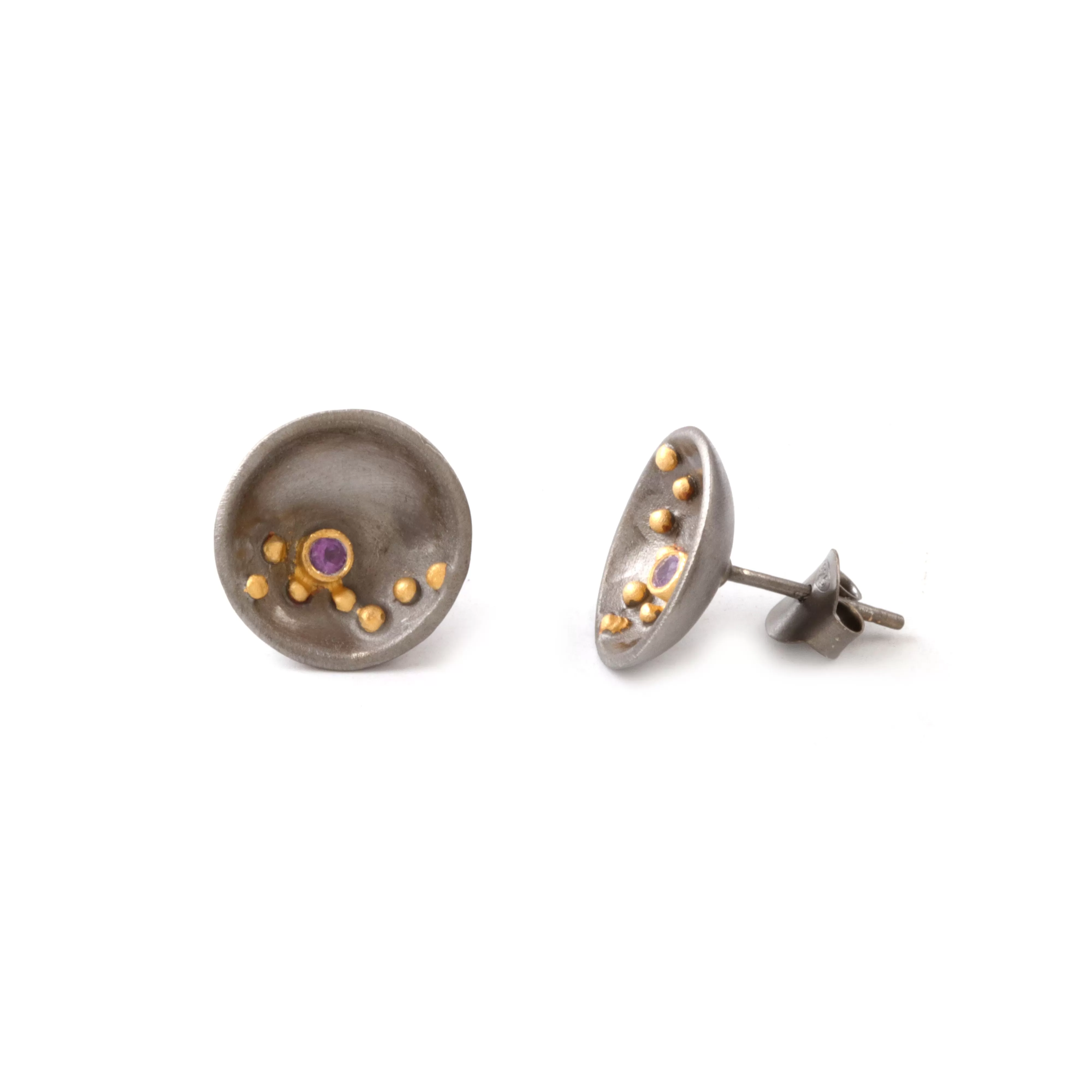 Vama | Juliet Earrings | Metal-Oxodised Silver | Finish-Matt