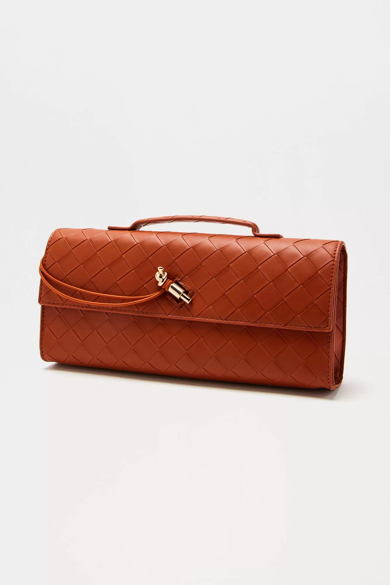 Veronica Woven Handbag - Cognac