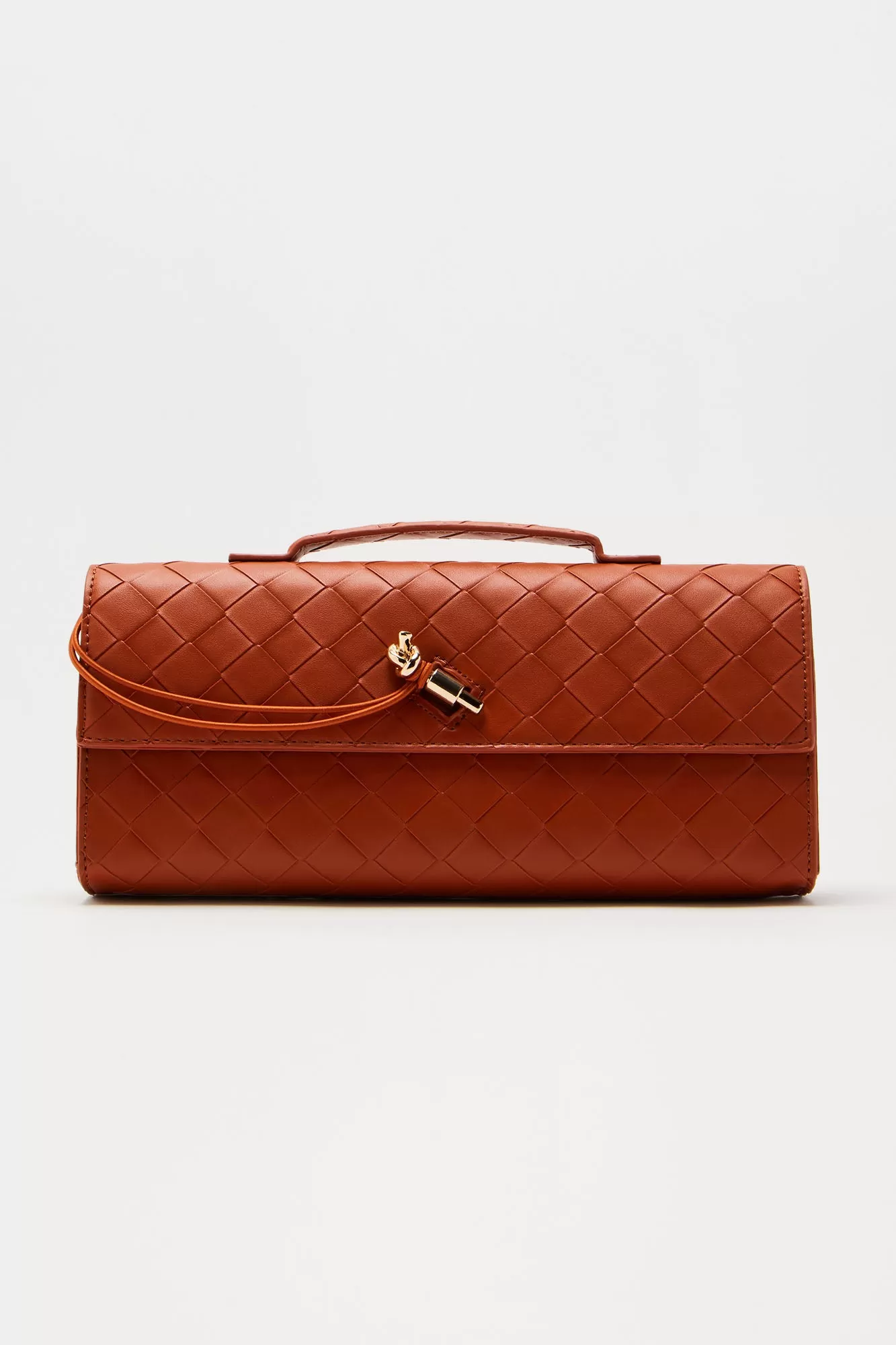 Veronica Woven Handbag - Cognac