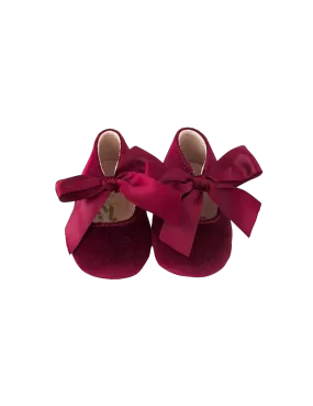 Victoria Velvet Mary Janes - Cherry Red