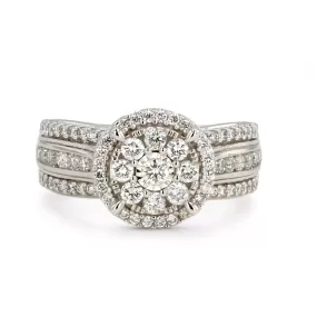 White gold 1CT diamond solitary princess ring-1000