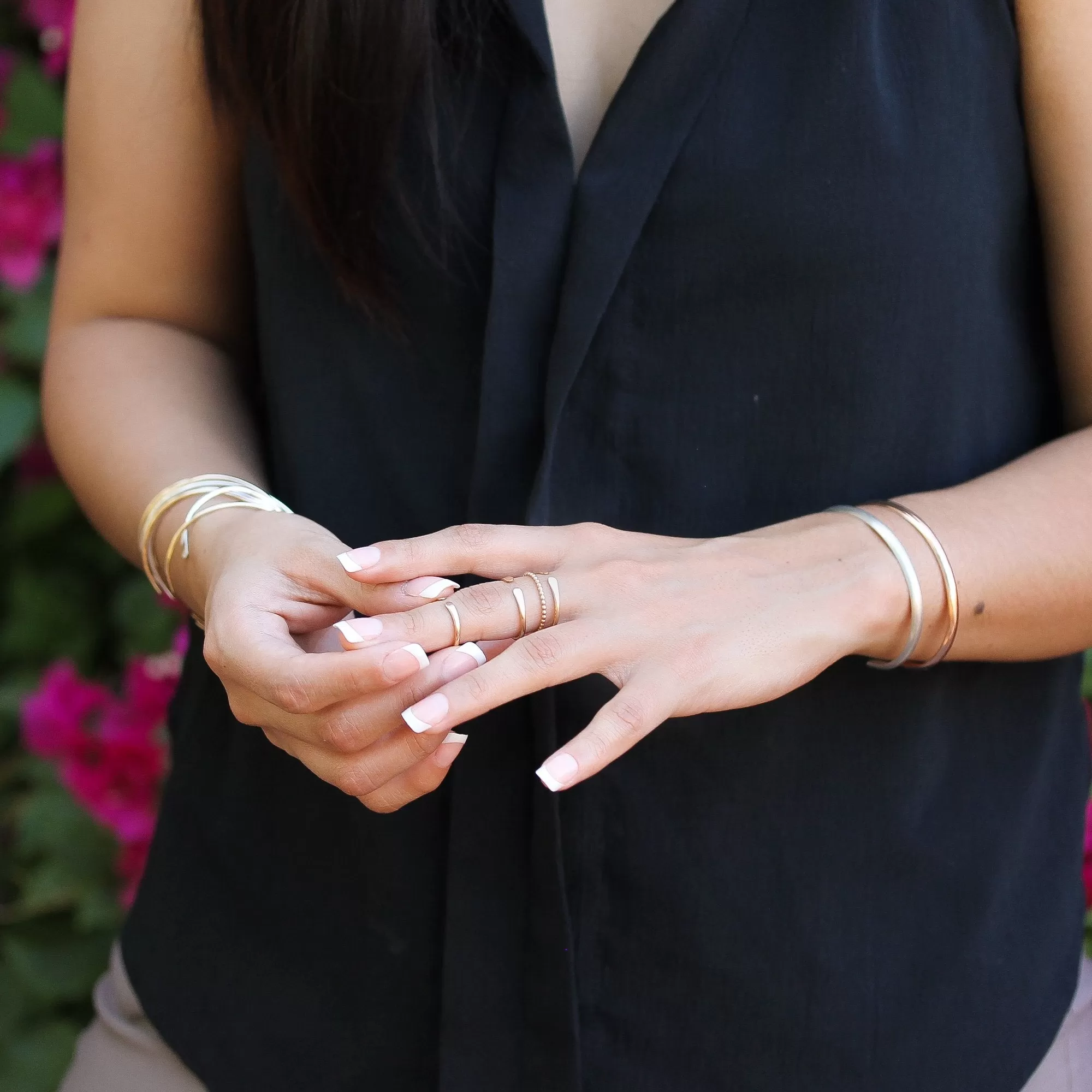 Wide Matte Rose Gold Cuff Bracelet