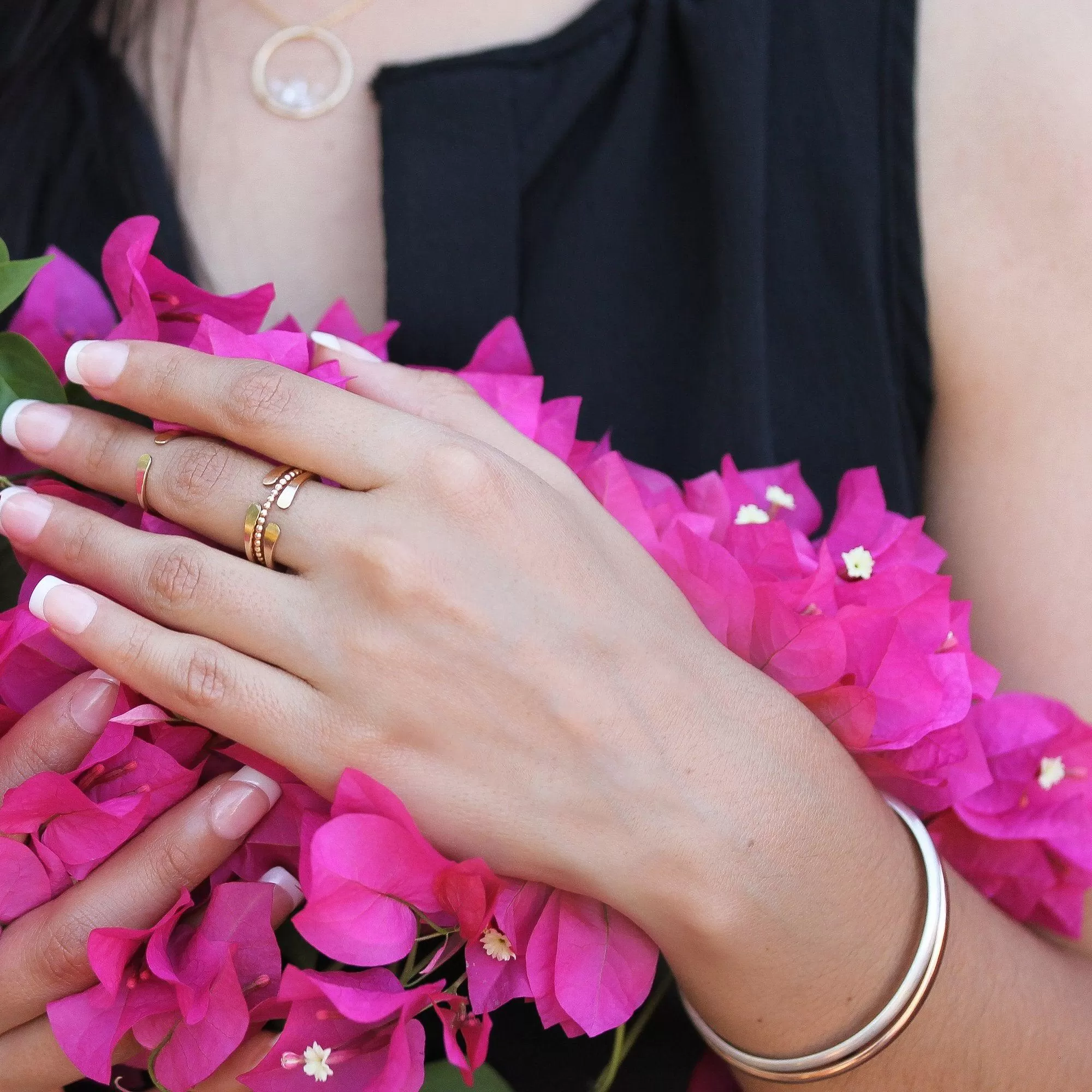 Wide Matte Rose Gold Cuff Bracelet