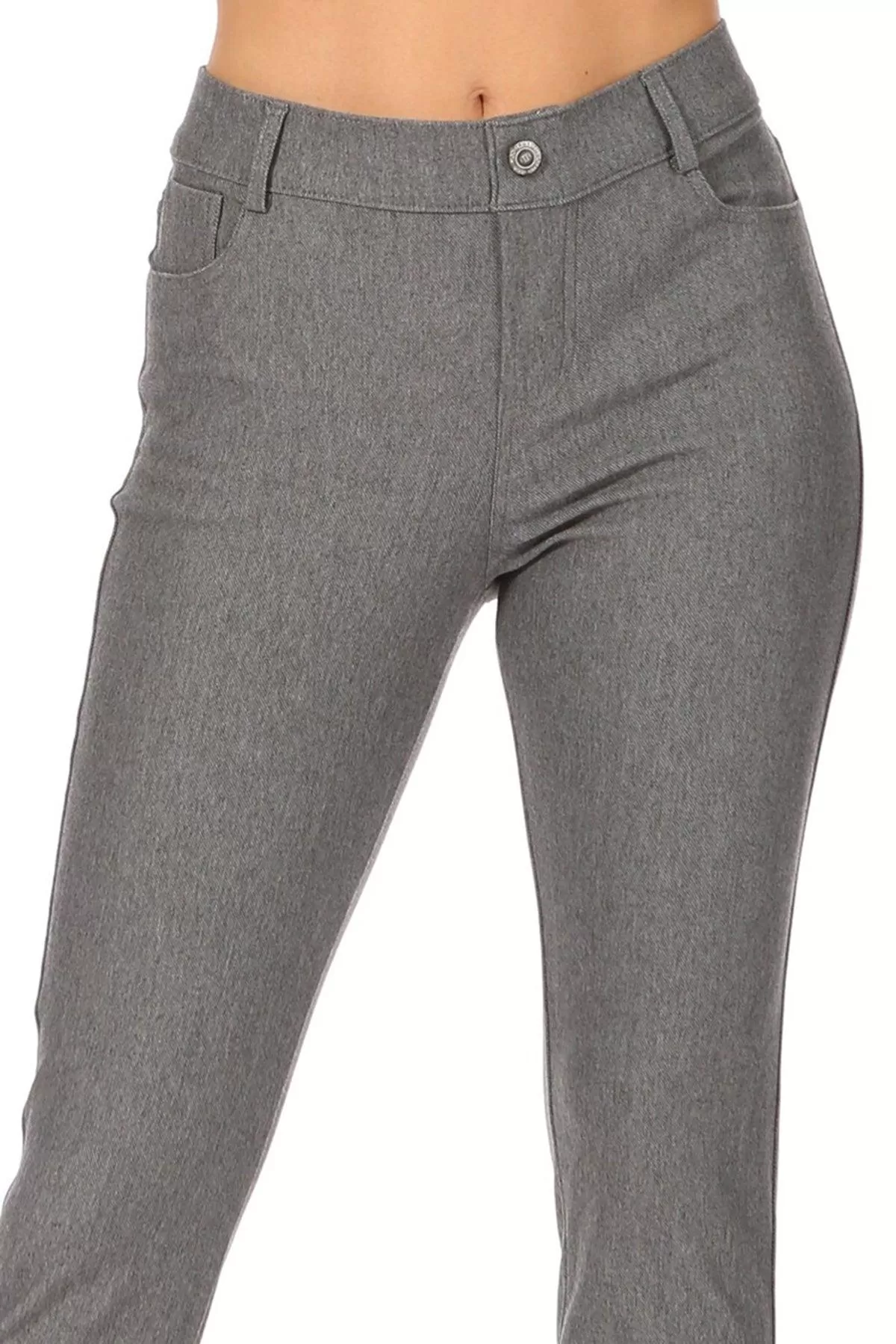 Women's Casual Comfy Slim Pocket Jeggings with Button