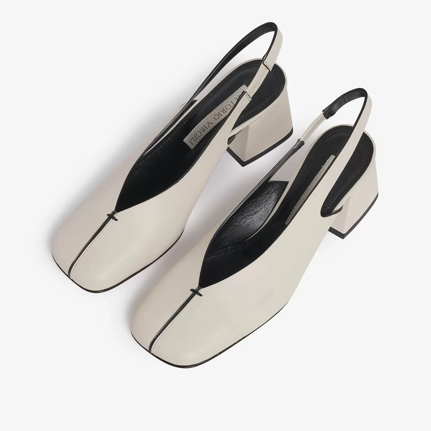 Women's leather sling back décolleté