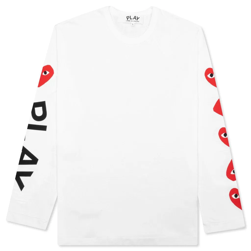 Women's Multi Heart L/S - White