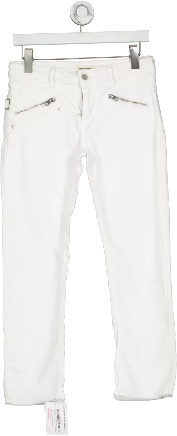 Zadig & Voltaire White Zip Pocket Skinny Jeans W27