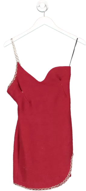 ZARA Red Chain Embellished Mini Dress UK XS